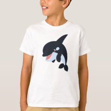 Schattige Merry Cartoon Killer Whale Kinderen T-sh