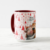 Schattige "Merry Christmas" Animal Friends Mok (Voorkant links)