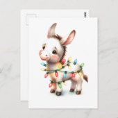 Schattige Merry Christmas Ezel Waterverf Lights Briefkaart (Voorkant / Achterkant)