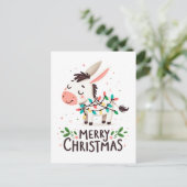 Schattige Merry Christmas Ezel Waterverf Lights Briefkaart (Staand voorkant)