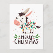 Schattige Merry Christmas Ezel Waterverf Lights Briefkaart (Voorkant)