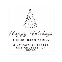 Schattige Merry Christmas Familienaam Retouradres