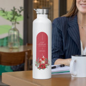 Schattige Merry Christmas Floral Minimalist Custom Waterfles