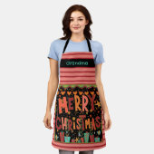 Schattige Merry Christmas Gepersonaliseerd naam Pi Schort (Gedragen)