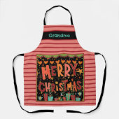 Schattige Merry Christmas Gepersonaliseerd naam Pi Schort (Voorkant)