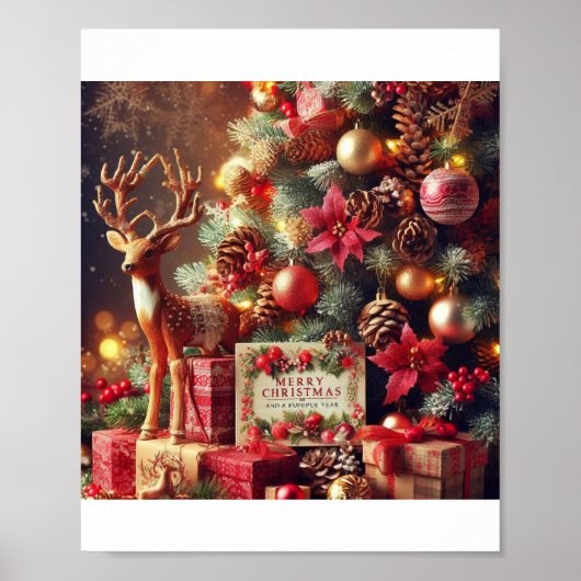 Schattige Merry Christmas Poster (Voorkant)