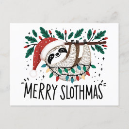 Schattige Merry Slothmas Briefkaart