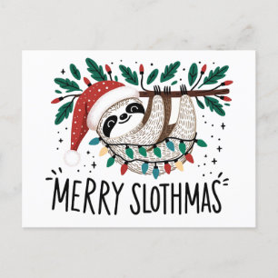 Schattige Merry Slothmas Briefkaart