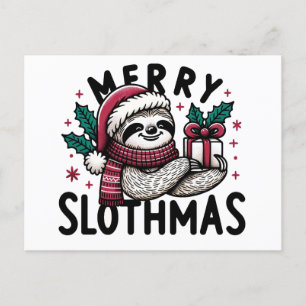 Schattige Merry Slothmas Briefkaart