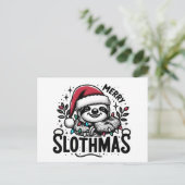 Schattige Merry Slothmas Briefkaart (Staand voorkant)