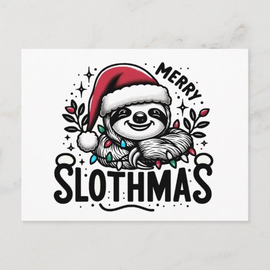 Schattige Merry Slothmas Briefkaart (Voorkant)