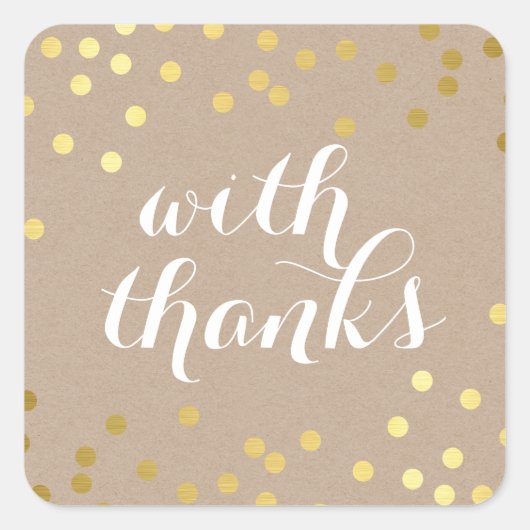 SCHATTIGE MET BEDANKT SEAL modern gouden confetti Vierkante Sticker (Voorkant)