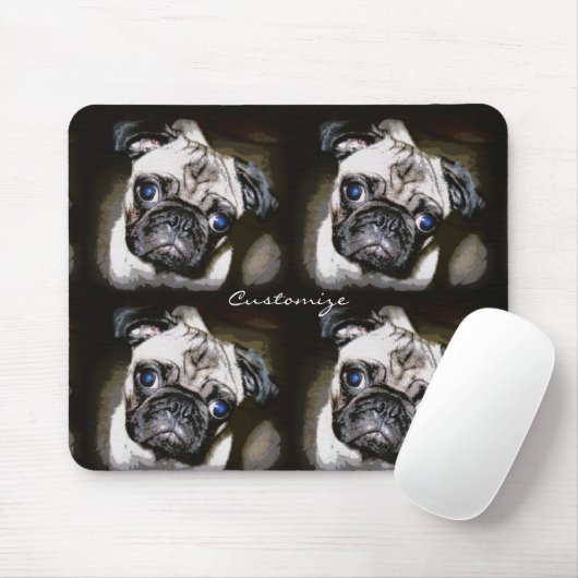 schattige, met blauwe ogen bezielde Thunder_Cove Muismat (Met muis)