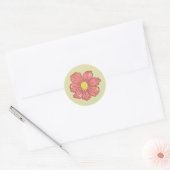 Schattige met de hand getekende bloem ronde sticker (Envelop)