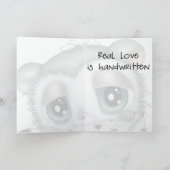 Schattige met de hand getekende lemur met liefdesb kaart (Binnen)