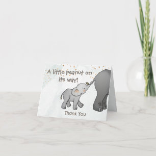 Schattige met de hand getekende olifant kleine pin bedankkaart