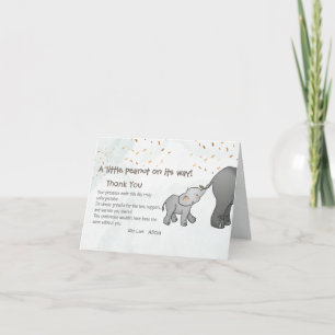 Schattige met de hand getekende olifant Kleine pin Bedankkaart
