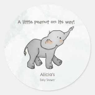 Schattige met de hand getekende olifant Kleine pin Ronde Sticker