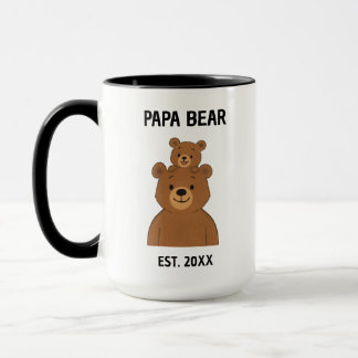 Schattige met de hand getekende papa beer Persoonl Mok