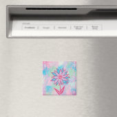 Schattige met de hand getekende pastelbloem magneet (Insitu (Vaatwasser))