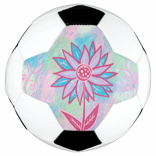 Schattige met de hand getekende pastelbloem voetbal (Voorkant)