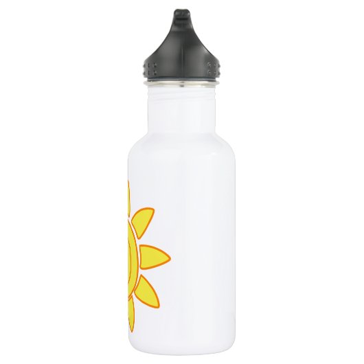 Schattige met de hand getekende zon Kindertekening Waterfles (Rechts)
