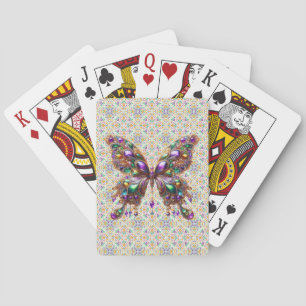 Schattige, met juwelen versierde Mardi Gras vlinde Pokerkaarten
