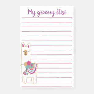 Schattige met lama bekleed kussen post-it® notes