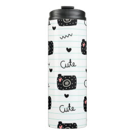 Schattige met nokken gevoerd papier thermosbeker