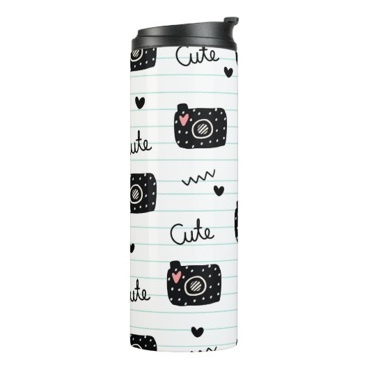 Schattige met nokken gevoerd papier thermosbeker (Gedraaid links)