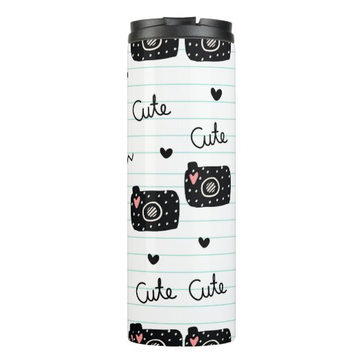 Schattige met nokken gevoerd papier thermosbeker (Achterkant)