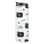 Schattige met nokken gevoerd papier thermosbeker (Geroteerd rechts)