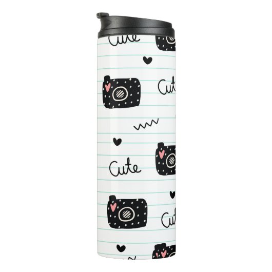 Schattige met nokken gevoerd papier thermosbeker (Geroteerd rechts)