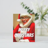 Schattige mevrouw Sinterklaas vrolijk kerstbericht Feestdagenkaart (Staand voorkant)