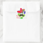 Schattige Mexicaans Sombrero Cactus Fun Party Tijd Vierkante Sticker (Tas)