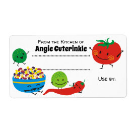 Schattige Mexicaans voedsel salsa blikken label