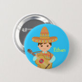 Schattige Mexicaanse jongen met hoed en gitaar fee Ronde Button 5,7 Cm (Voorkant /achterkant)