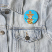 Schattige Mexicaanse jongen met hoed en gitaar fee Ronde Button 5,7 Cm (In situ)