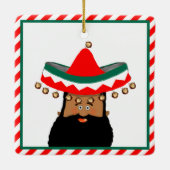 Schattige Mexicaanse Kerstman Kerstmis Keramisch Ornament (Achterkant)