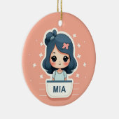 Schattige Mia keramisch ornament (Rechts)