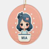 Schattige Mia keramisch ornament (Links)