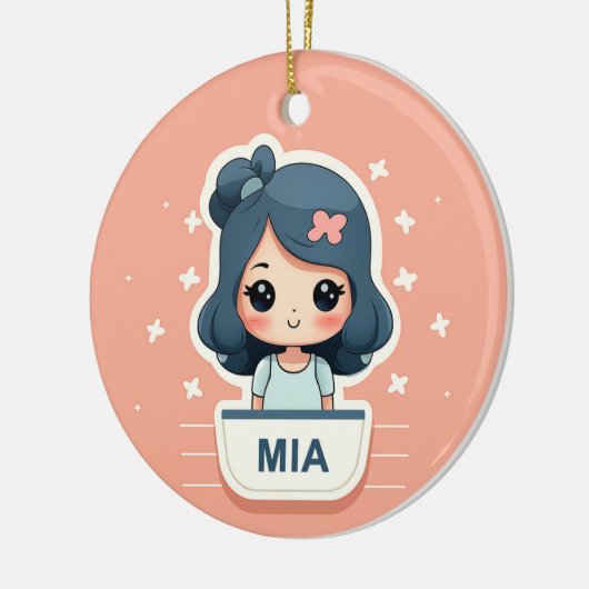 Schattige Mia keramisch ornament (Links)