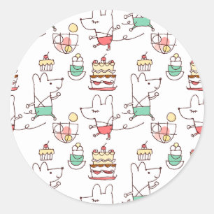 Schattige Mice Bakery Chef Tekening Ronde Sticker