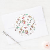 Schattige Mice Bakery Chef Tekening Ronde Sticker (Envelop)