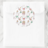 Schattige Mice Bakery Chef Tekening Ronde Sticker (Tas)