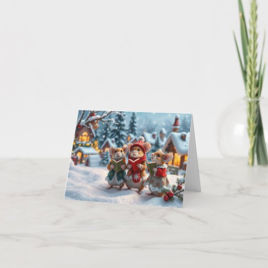 Schattige Mice Xmas Kaart (Voorkant)