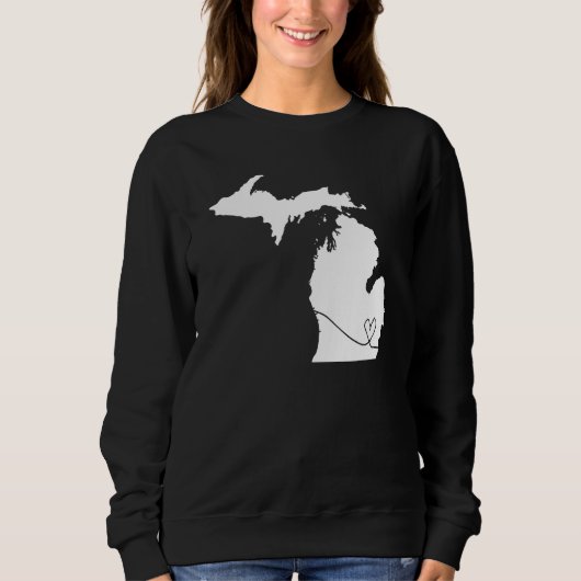 Schattige Michigan Love Heart Home State Midwest U Trui (Voorkant)