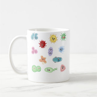 Schattige Microben Bacteriën Virus Ecoli Microbiol Koffiemok