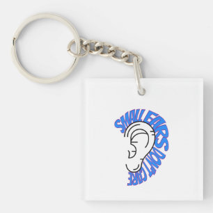 Schattige Microtia blauw en Roze Sleutelhanger