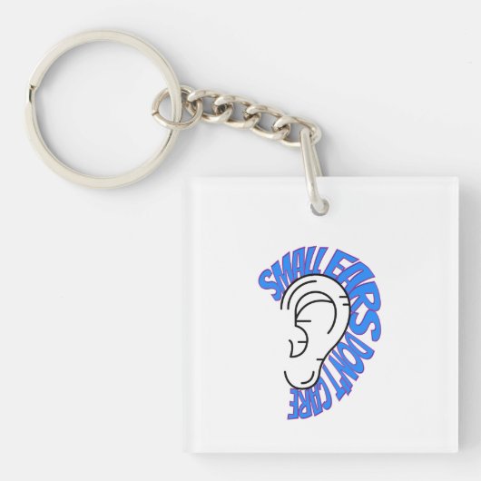 Schattige Microtia blauw en Roze Sleutelhanger (voorkant)